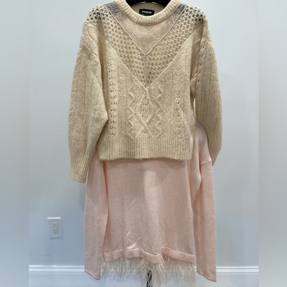 Two knitted sweaters Express - Beige and Pink.